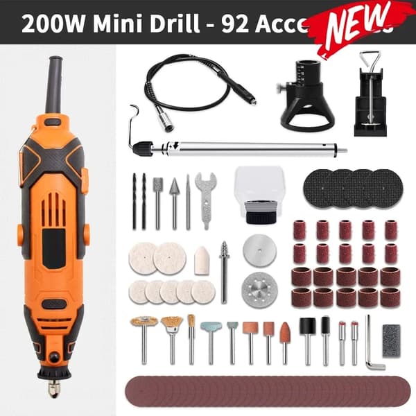 Mini Boremaskine, 200W Effekt, 10000rpm Hastighed,EU, DM183