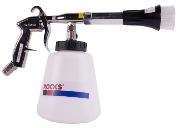 ROOKS BLÆSEPISTOL TORNADO PRO-TURBO, MØBLERRENGØRINGSPISTOL, MED JUSTERING, LEJE OG TANK