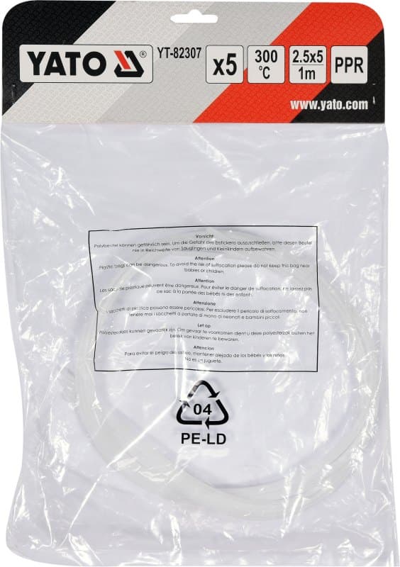 YATO PPR-INDSATS 2,5X5MM, 5X1M, 5 STK.