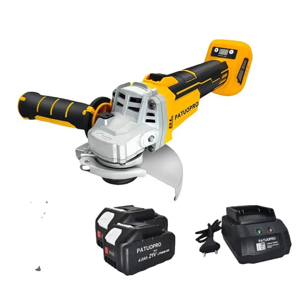 125mm Trådløs Vinkelsliber, Børsteløs Motor, Justerbar Hastighed,2PCS 4.0Ah Batteri, EU