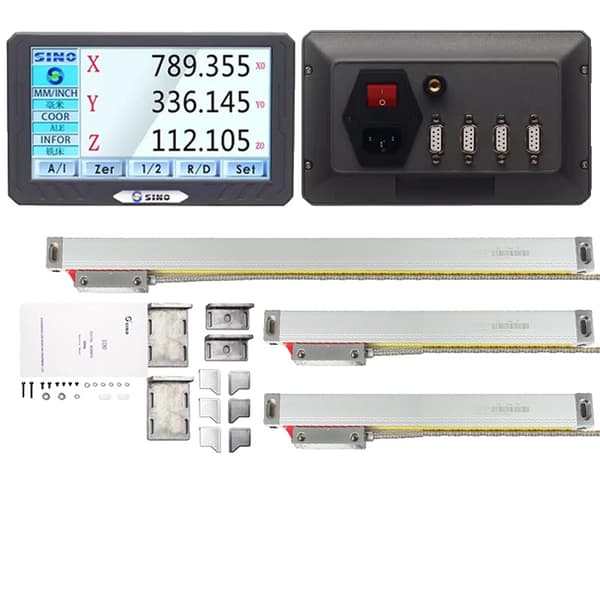 SINO SDS200S DRO, 3-aksers aflæsning, 0,005 mm opløsning,DRO Med 3PCS KA35