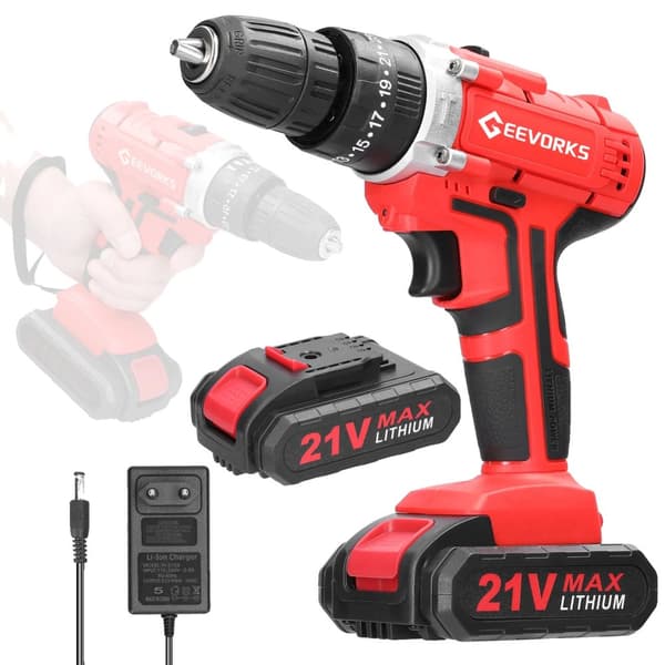 21V Sladdlös Elektrisk Skruvdragare, 28N.m Vridmoment, 1450 varv/min,2BA-R-EU Påverkan