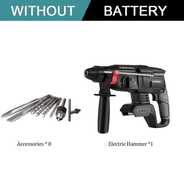 Elektrisk Hammer, Børsteløs Motor, 26mm Boremål,Mønster 2