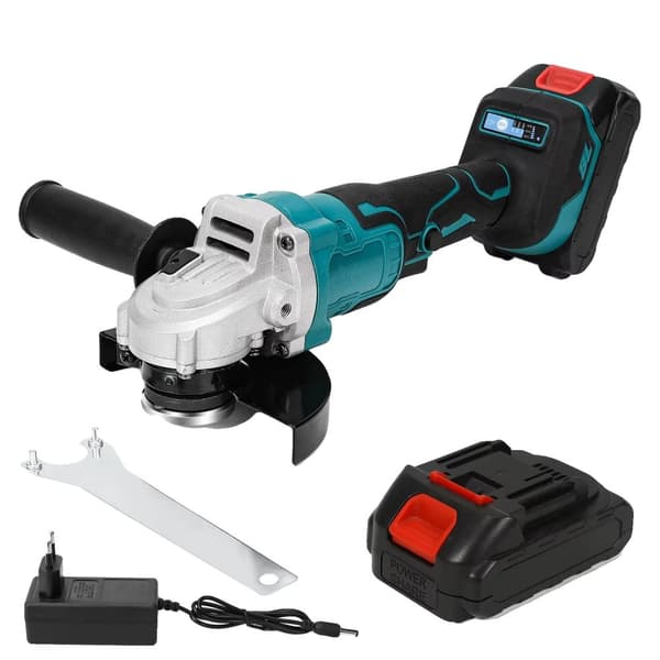 125MM Børsteløs Elektrisk Vinkelsliber, 3 Hastighedsindstillinger, Ergonomisk Design,Med 1XBattery
