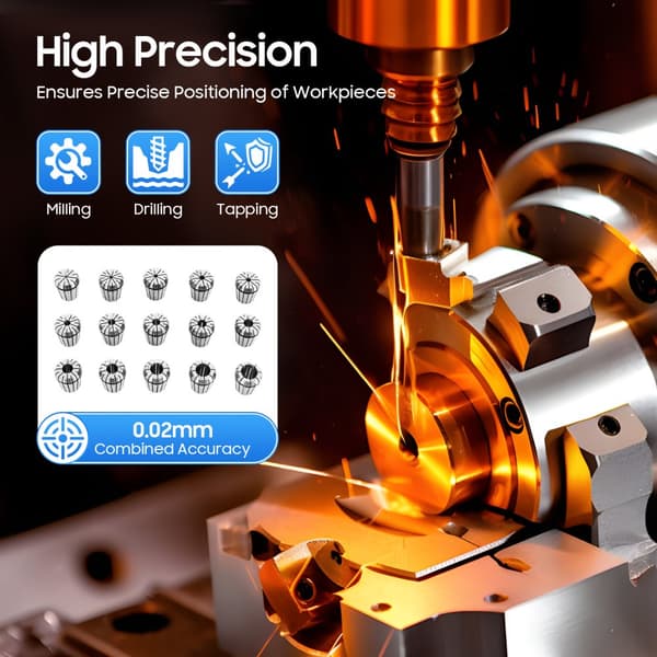 CNC Collet Chuck Sæt, 15 Højpræcisions ER32 Colletter, Bred Klemrange, Ergonomisk Design
