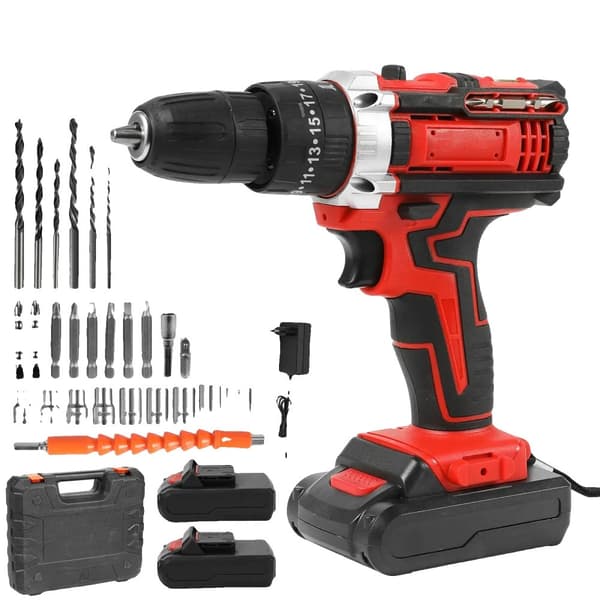 Impact Bore, 1500 omdr./min Hastighed, 18+1 Momentindstilling,2*batteri