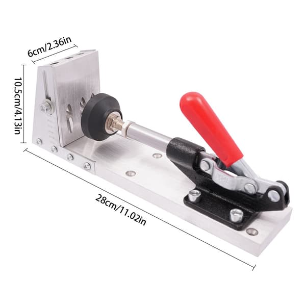Træbearbejdnings skrå hulpositioner, justerbar dybde 12-45 mm, holdbar aluminiumlegering, præcisions boreguide.