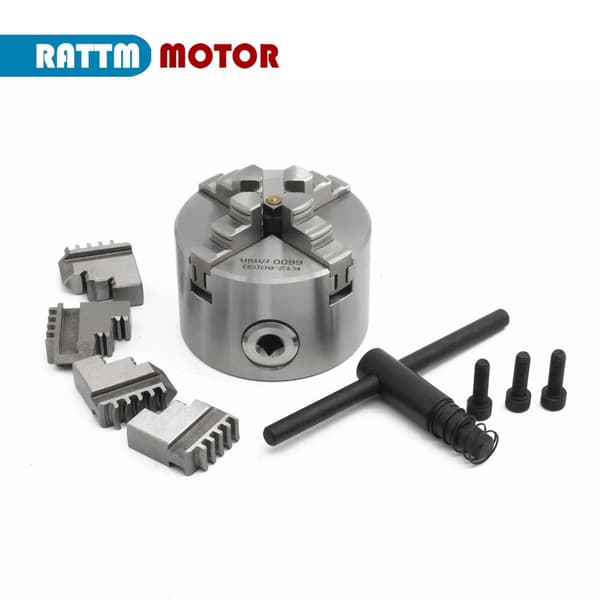 4-jaw CNC drejebænk chuck, præcisionsklemmenområde 2-30 mm, maksimal hastighed 3500 RPM,4 Kæbe K12-80mm