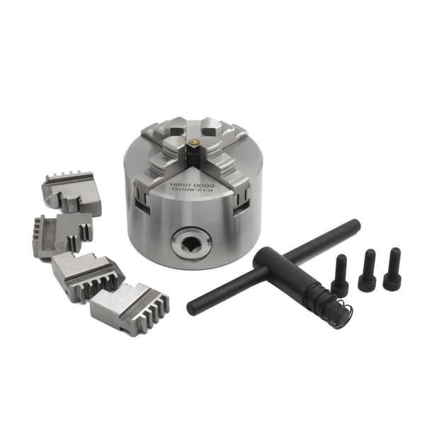 4-jaw CNC drejebænk chuck, præcisionsklemmenområde 2-30 mm, maksimal hastighed 3500 RPM,4 Kæbe K12-80mm