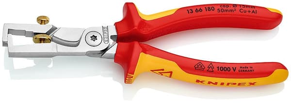 Tang til afisolering med kabelsaks 180 mm