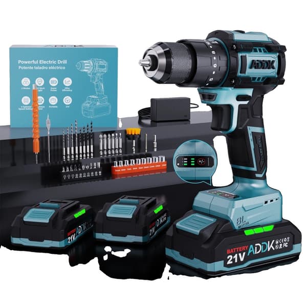 Batteridrevet boremaskine sæt, 24+3 slagfunktioner, 3-trins gear, LED lys,EU