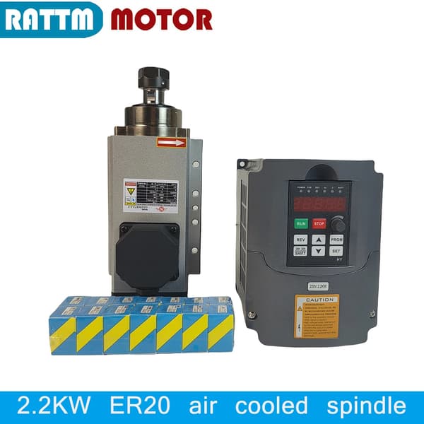 CNC Spindelmotor, 2,2 kW effekt, 24000 omdr./min hastighed,220V Sæt, Sæt 2