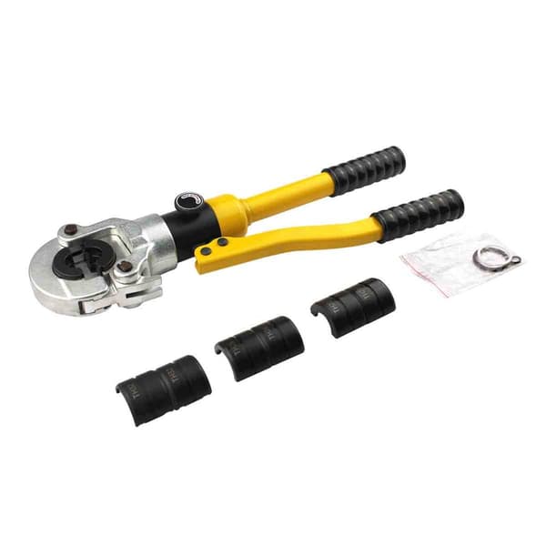 Hydrauliset puristuspihdit, 8 tonnin puristusvoima, monipuoliset insertikoot, 360° kääntyvä pää