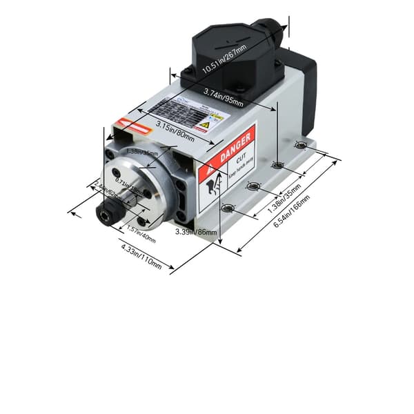 2,2 kW CNC-spindel, luftkøling, 24000 RPM,Terminalboks, 2,2 kW 220 V