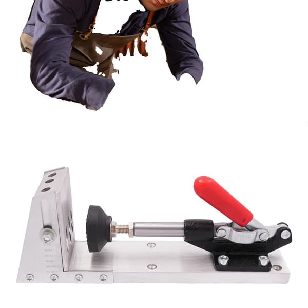 Träbearbetning Snedhål Positioner, Justerbar Djup 12-45mm, Hållbar Aluminiumlegering, Precision Borrguide