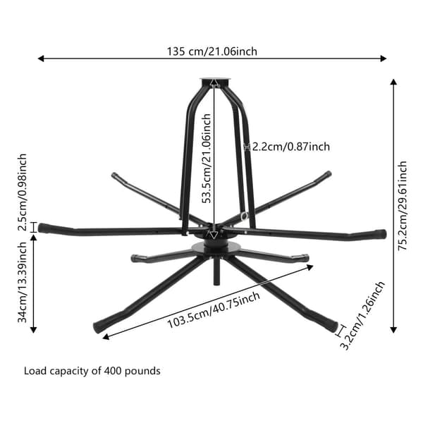 Justerbar diameter, høj belastningskapacitet, kompakt design,sort