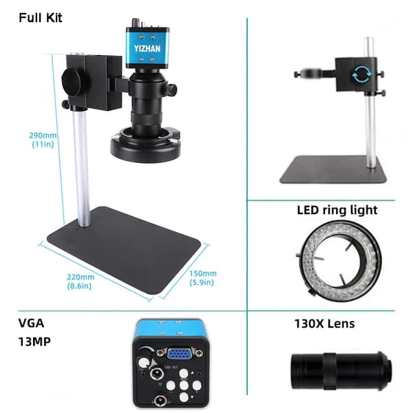Digitaalinen mikroskooppi, 38MP / 13MP resoluutio, 130X suurennos,13MP Setti