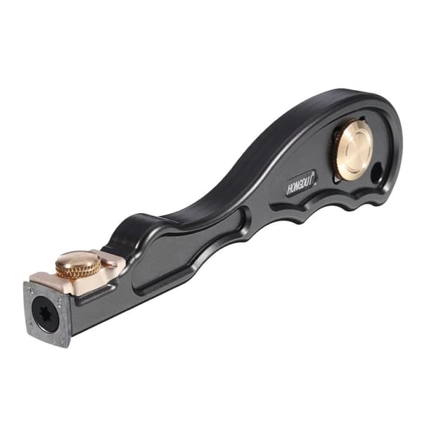 Mini träkarbid skrapa, ergonomiskt aluminiumhandtag, dubbla bladinsatser, kompakt design