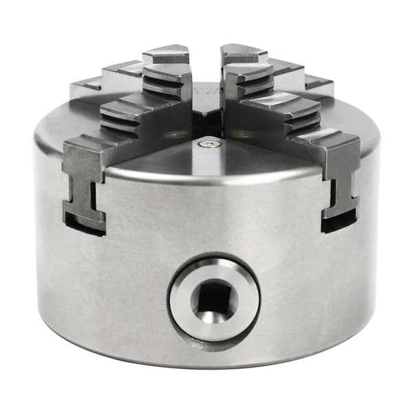 4-jaw chuck för snickerimaskin, självcentrerande precisionstång, kompakt storlek,Silver