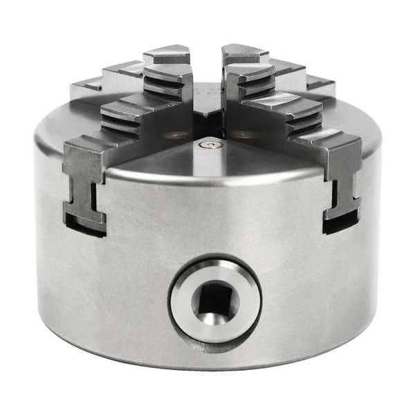 4-jaw chuck för snickerimaskin, självcentrerande precisionstång, kompakt storlek,Silver