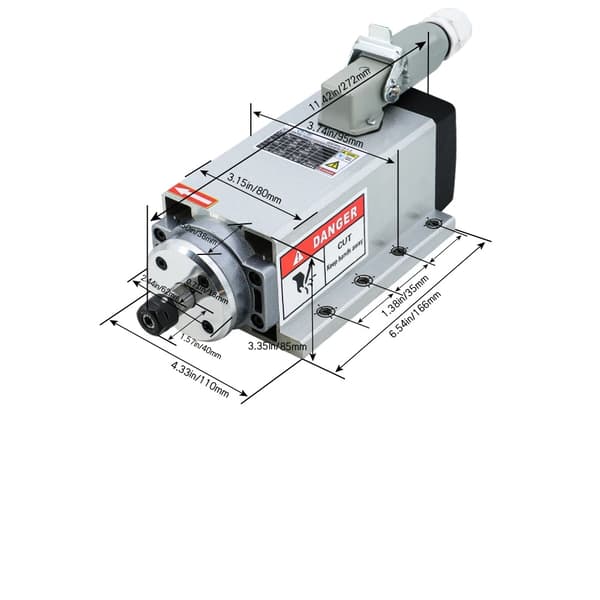 2.2 kW CNC-akseli, ilmajäähdytys, 24000 RPM,2,2 kW 220 V, Ilmailuliitin