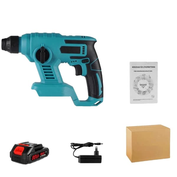 Elektrisk Hammer, Dobbelt Arbejdsmodus, Slagbor, Kompakt Design,EU, 1PCS Batteri