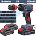 Miniatyrbild 2 av 2: Borstlös elektrisk skruvdragare, 45/55Nm vridmoment, 2900/3200 RPM,2 batterier 21v, Eu