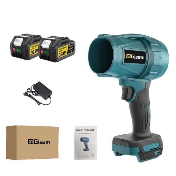 Batteridriven elektrisk luftblåsare, 1500W effekt, 200 m/s maximal vindhastighet,2 Batteri