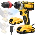 Miniatyrbillede 2 af 2: 21V Lithium Boremaskine, 2i1 Funktionalitet, Højbørstet Motor,Gul