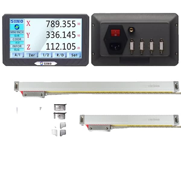 SINO SDS200S DRO, 3-aksers aflæsning, 0,005 mm opløsning,DRO Med 2PCS KA35