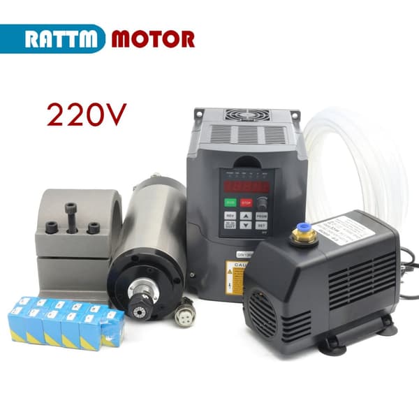 ER16 Vedenjäähdytteinen Spindelimoottori, 1,5 kW Teho, 10-24000 rpm Nopeus,Koko sarja 220V