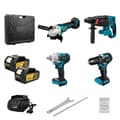 Miniatyrbillede 1 af 2: Combo værktøjsæt, inkluderer elektrisk slagnøgle, vinkelsliber,2 batteri sæt