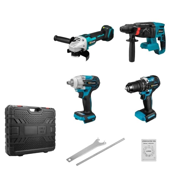 Combo Power Tool Set, Inkluderar Elektrisk Slagskruvdragare, Vinkelslip,Inget batteri Ingen kontakt