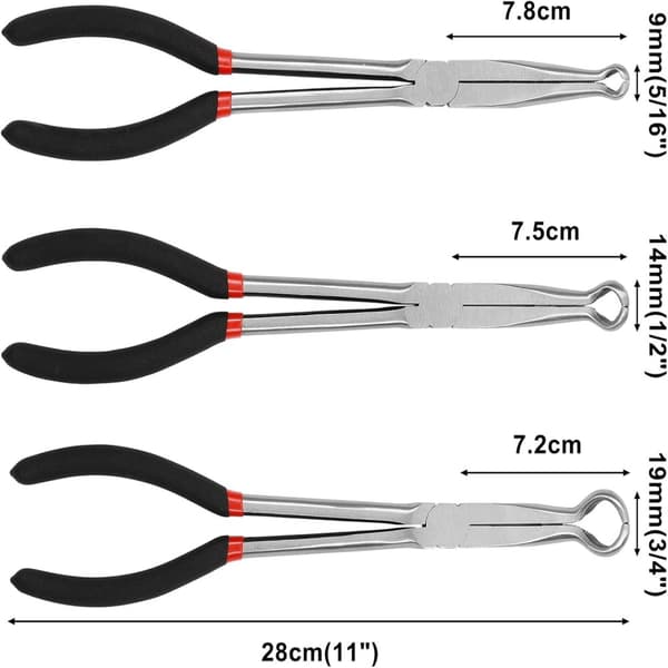 Slangegrebssæt, 11" længde, ergonomisk greb, takket kæber