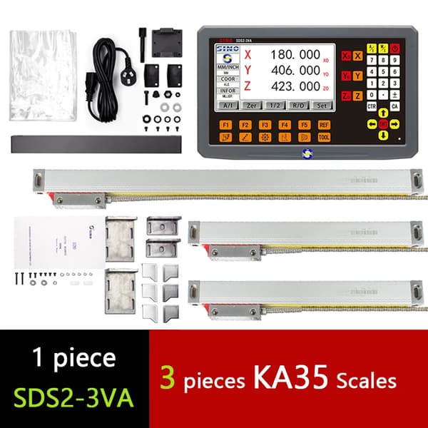 SINO LCD DRO Kit, 3-akset drift, høj præcision 0,005 mm opløsning,DRO Med 3PCS KA35