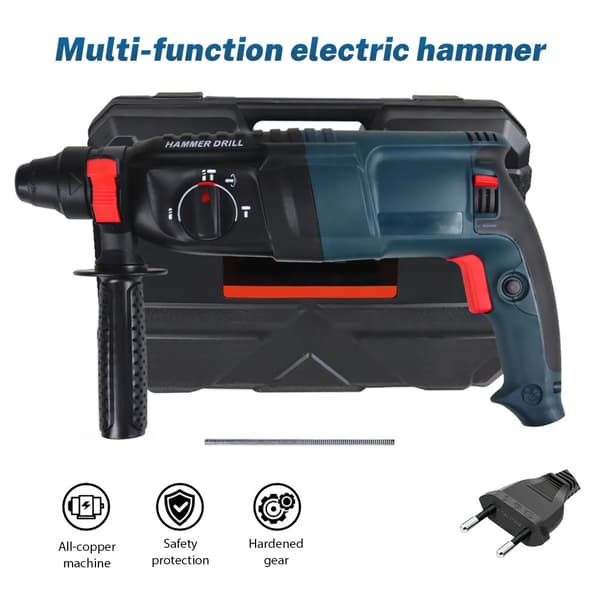 Langaton sähköporakone, 800W teho, 3.2J iskuteho,EU, EU-standardi 1100W