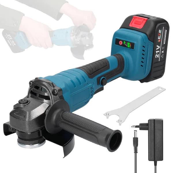 21V Vinkelsliber, Børsteløs Motor, Multifunktionelt Design,EU 1batteri 220V