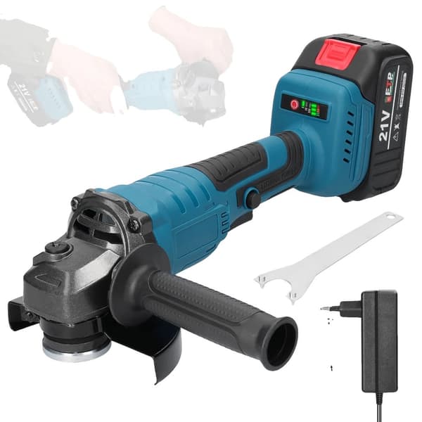 21V Vinkelsliber, Børsteløs Motor, Multifunktionelt Design,EU 1batteri 220V