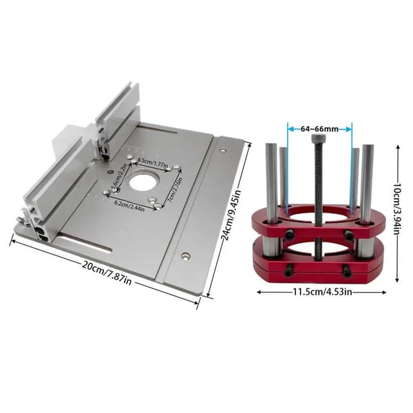 Routerlyftset, Aluminiumlegering, Rostbeständig design,Silver