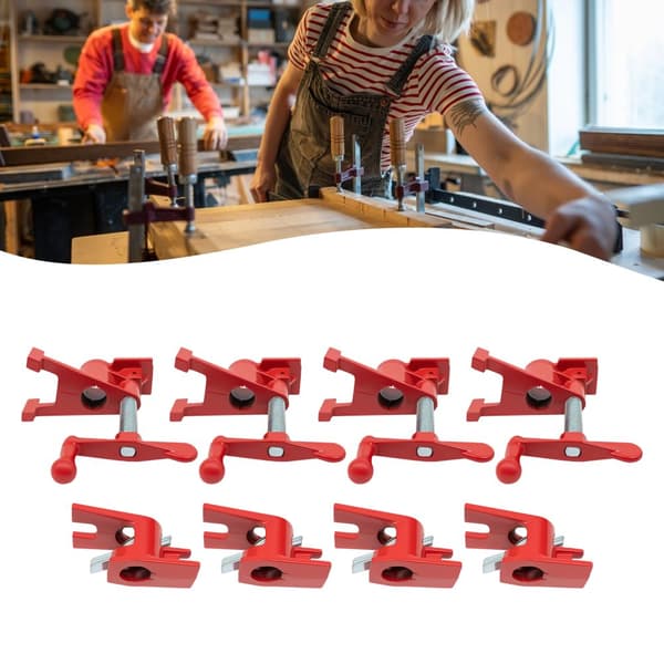 Sæt af rørklemmer til limning af træ, holdbart støbejern, stabilt design, nem fastgørelse af rør.