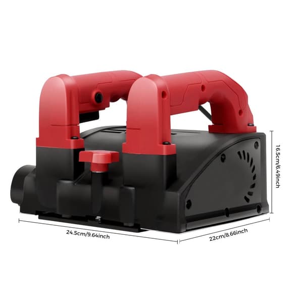 Elektrisk Power Shovel Vægmaskine, 1200W Motor, Justerbar Planingsdybde,Rød