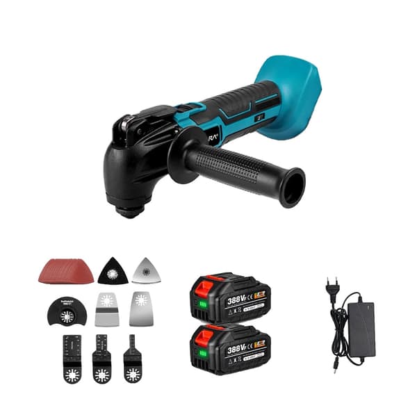 Trådløs Oscillerende Værktøj, 600W Effekt, 6 Vibrationsniveauer,2stk 388vf Batteri