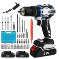 Miniatyrbillede 1 af 2: 21V Børsteløs Elektrisk Skruetrækker, 70N·M Moment, 1800rpm Hastighed,2 Batteri 1 EU Stik