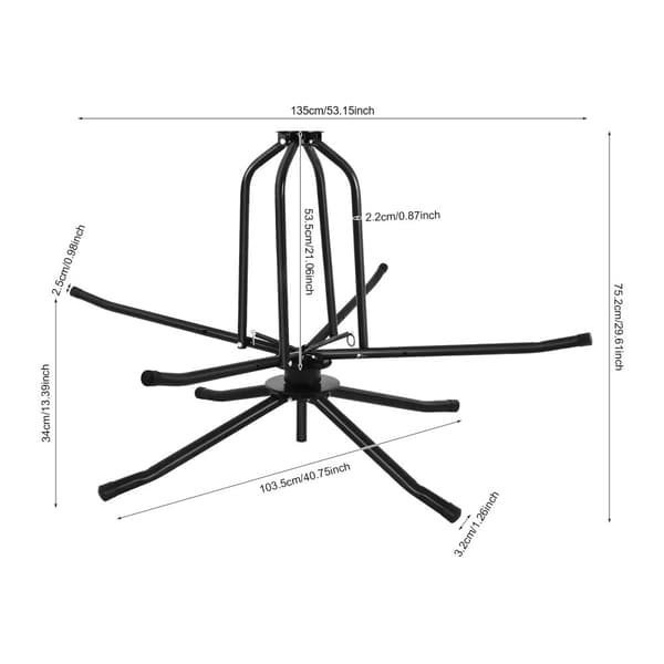 Rørspole Retter, Justerbar Diameter, Høj Belastningskapacitet, Holdbar Konstruktion,sort