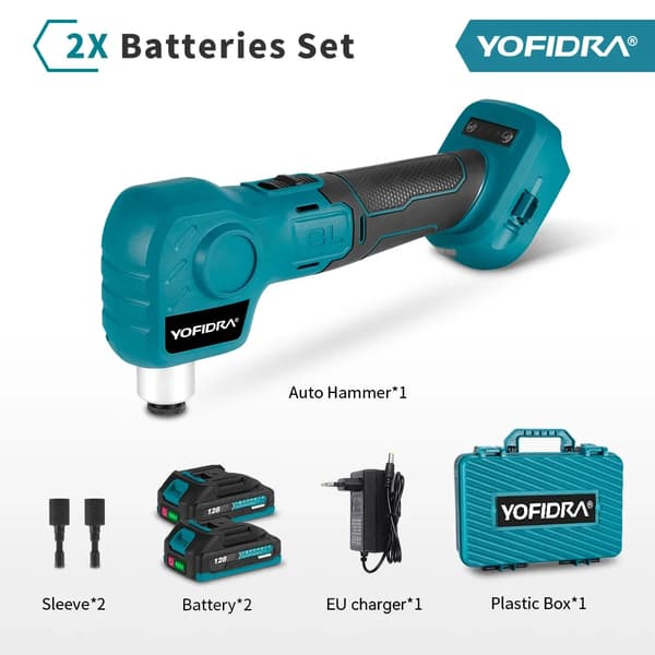 YOFIDRA Harjaton Auton Vasara, 20V Teho, Kompakti Koko,2 Akku EU Plug, EU