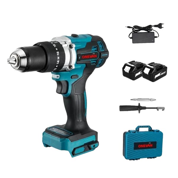 Impactboremaskine, 4600 omdr./min uden belastning, børsteløs motor,2 Batteri EU Stik B