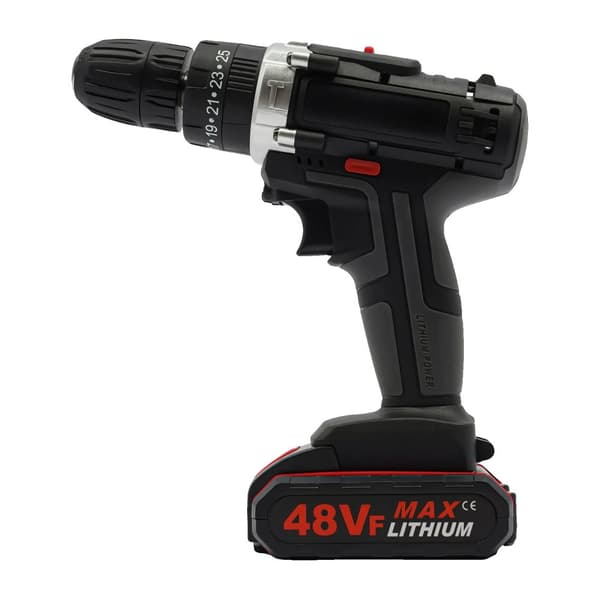 Trådløs Skruetrækker, 21 V Batteridrevet, 2-Hastigheder, Lithium-ion,EU, sort