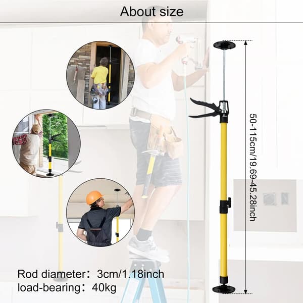 Teleskopisk Stödstång, Justerbar Längd 50-115 cm, 40 KG Kapacitet, Halkfri Design,50-115cm 1St