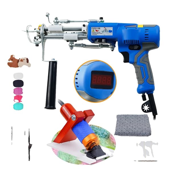 Tufting Gun, Kraftfuld børsteløs motor, Justerbar hastighed 1000-6000 omdr./min,Sæt 2 EU -stik