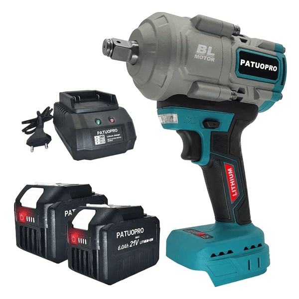 Batteridriven Slagskruvdragare, 1800N.m Moment, 2400 Slag Per Minut,2ST 6.0Ah Batteri, EU